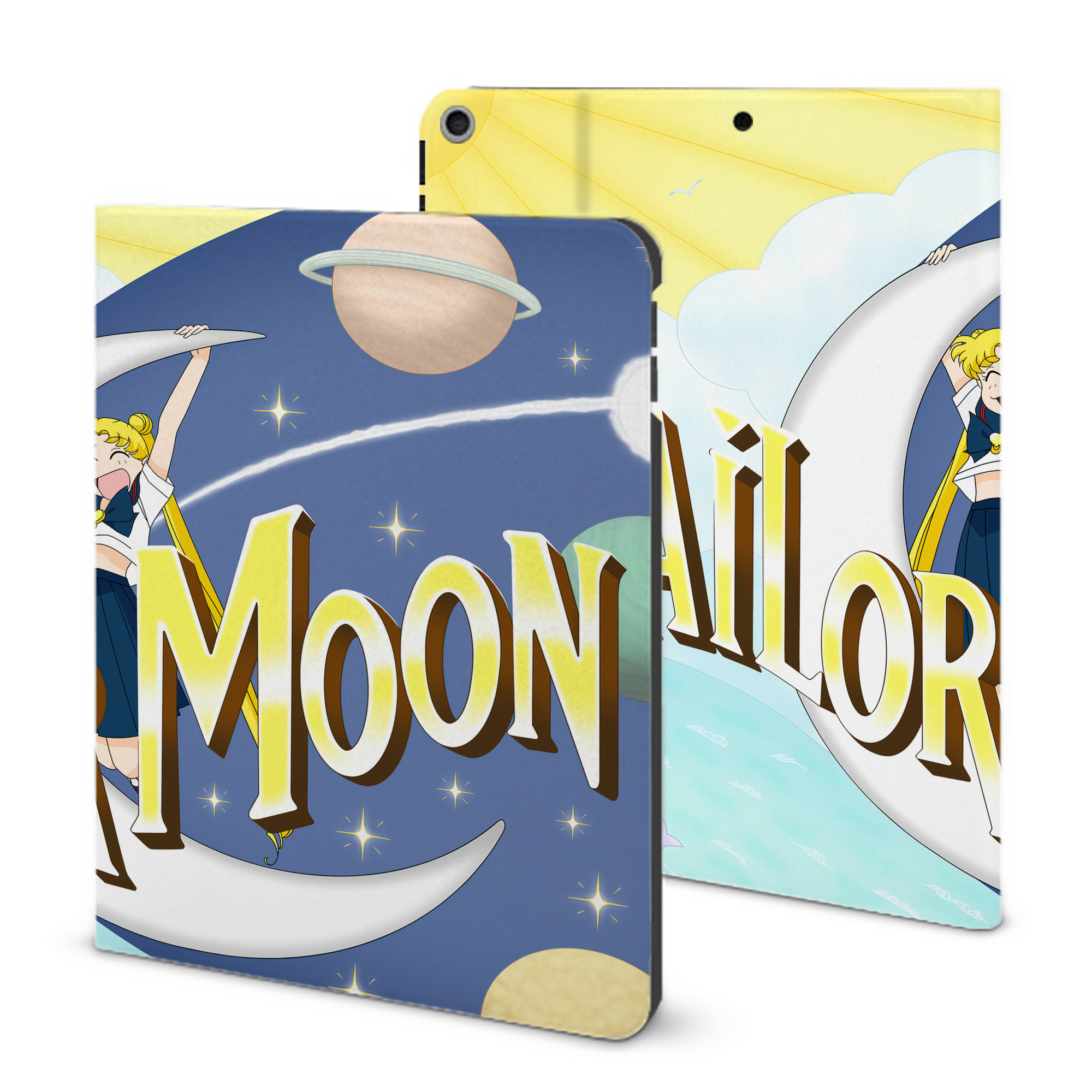 （画像用） 美少女戦士セーラームーン Sailor Moon IPad ケース ブック型 PUレザー TPU 耐衝撃 軽量 薄型 ペン収納なし 全面保護 IPad 各モデル対応